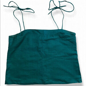 Perfect stranger dark green tie up spaghetti strap